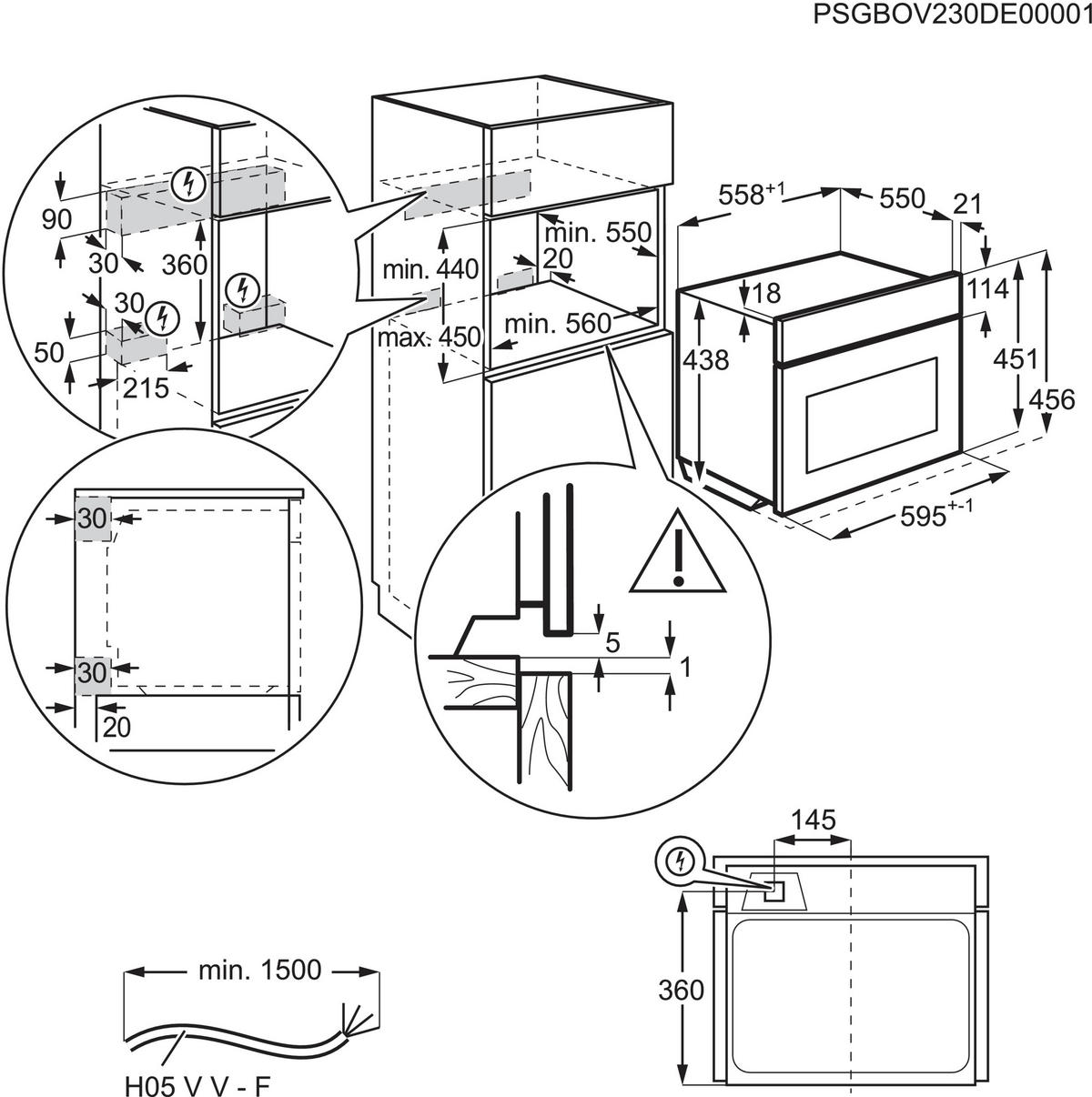 KOMPAKTBACKOFEN DKK57306MK  - Schwarz, Basics, Glas/Metall (59,5/45,6/56,1cm) - Dieter Knoll