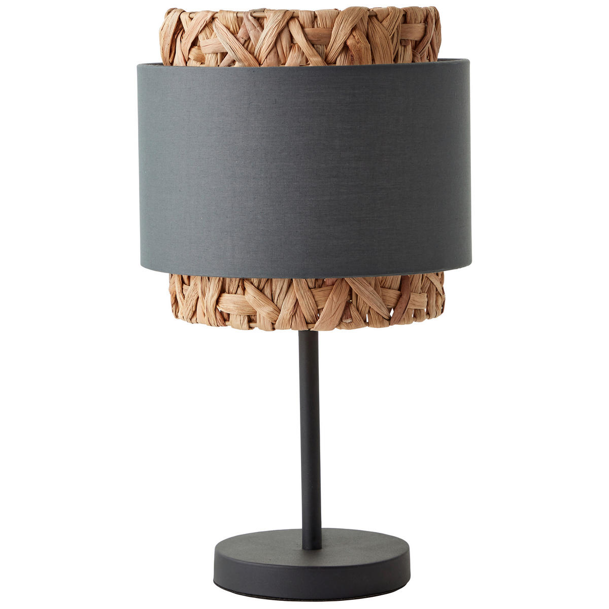 TISCHLEUCHTE - Dunkelgrau/Schwarz, Natur, Naturmaterialien/Textil (25/43cm) - Brilliant