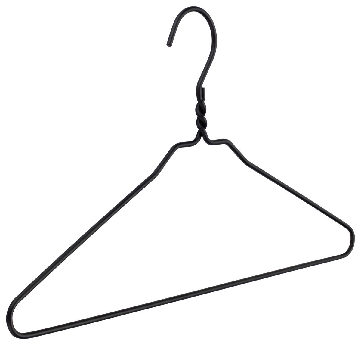 KLEIDERBÜGELSET 5-TEILIG 42 cm Metall  - Schwarz, Design, Metall (42cm)