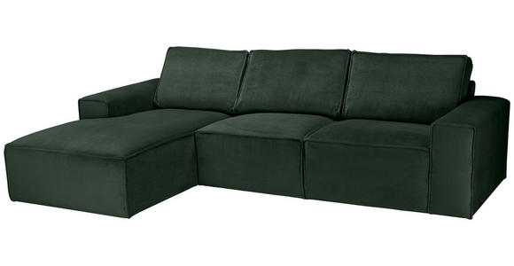 ECKSOFA Dunkelgrün Chenille  - Dunkelgrün/Schwarz, KONVENTIONELL, Kunststoff/Textil (168/272cm) - Carryhome