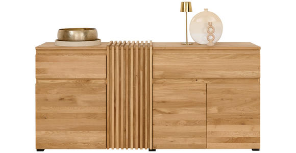 SIDEBOARD  188.8/86.5/44 cm 2 Schublade(n)  - Eichefarben/Schwarz, Natur, Holz (188.8/86.5/44cm) - Linea Natura