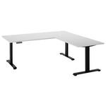 ECKSCHREIBTISCH höhenverstellbar, Kabeldurchlass, Memoryschalter  - Schwarz/Weiß, MODERN, Holzwerkstoff/Metall (100/180/74-127cm) - Carryhome