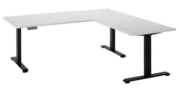 ECKSCHREIBTISCH 100/180/74-127 cm Schwarz, Weiß elektrisch höhenverstellbar  - Schwarz/Weiß, MODERN, Holzwerkstoff/Metall (100/180/74-127cm) - Carryhome