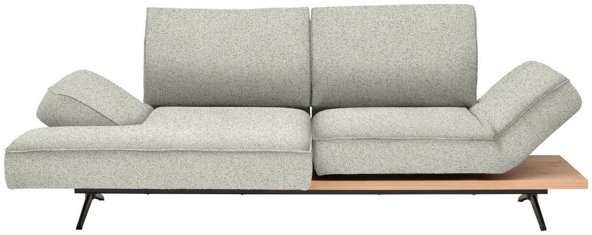 ECKSOFA Chenille Creme  - Creme/Schwarz, Design, Holz/Textil (132/240cm) - Koinor