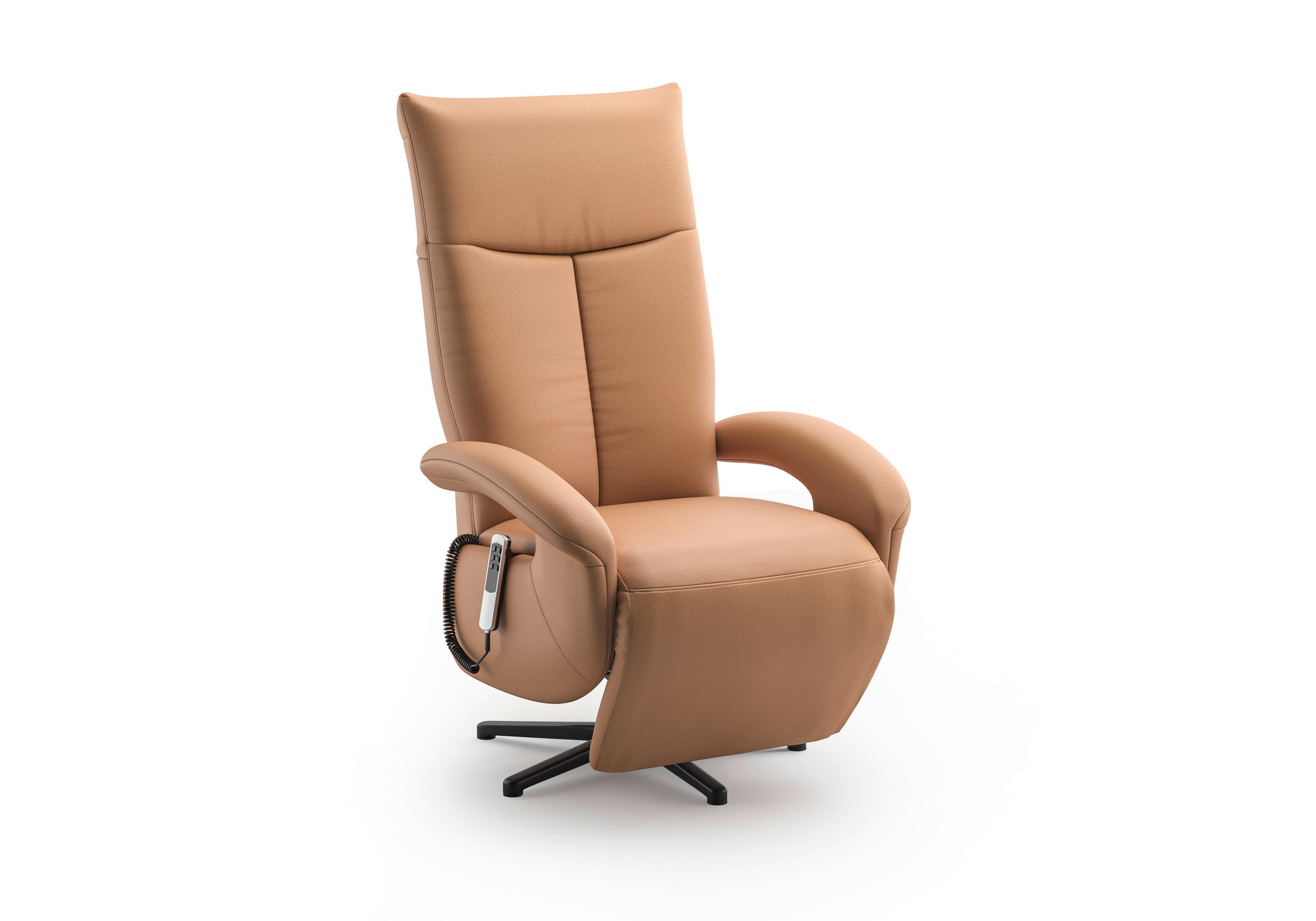 SESSEL in Echtleder Cappuccino  - Schwarz/Cappuccino, KONVENTIONELL, Leder/Metall (74/112/82cm) - Sit & More