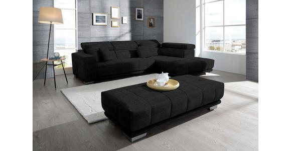 ECKSOFA  in Mikrofaser Graphitfarben  301/207 cm  - Chromfarben/Graphitfarben, Design, Textil/Metall (301/207cm) - Xora