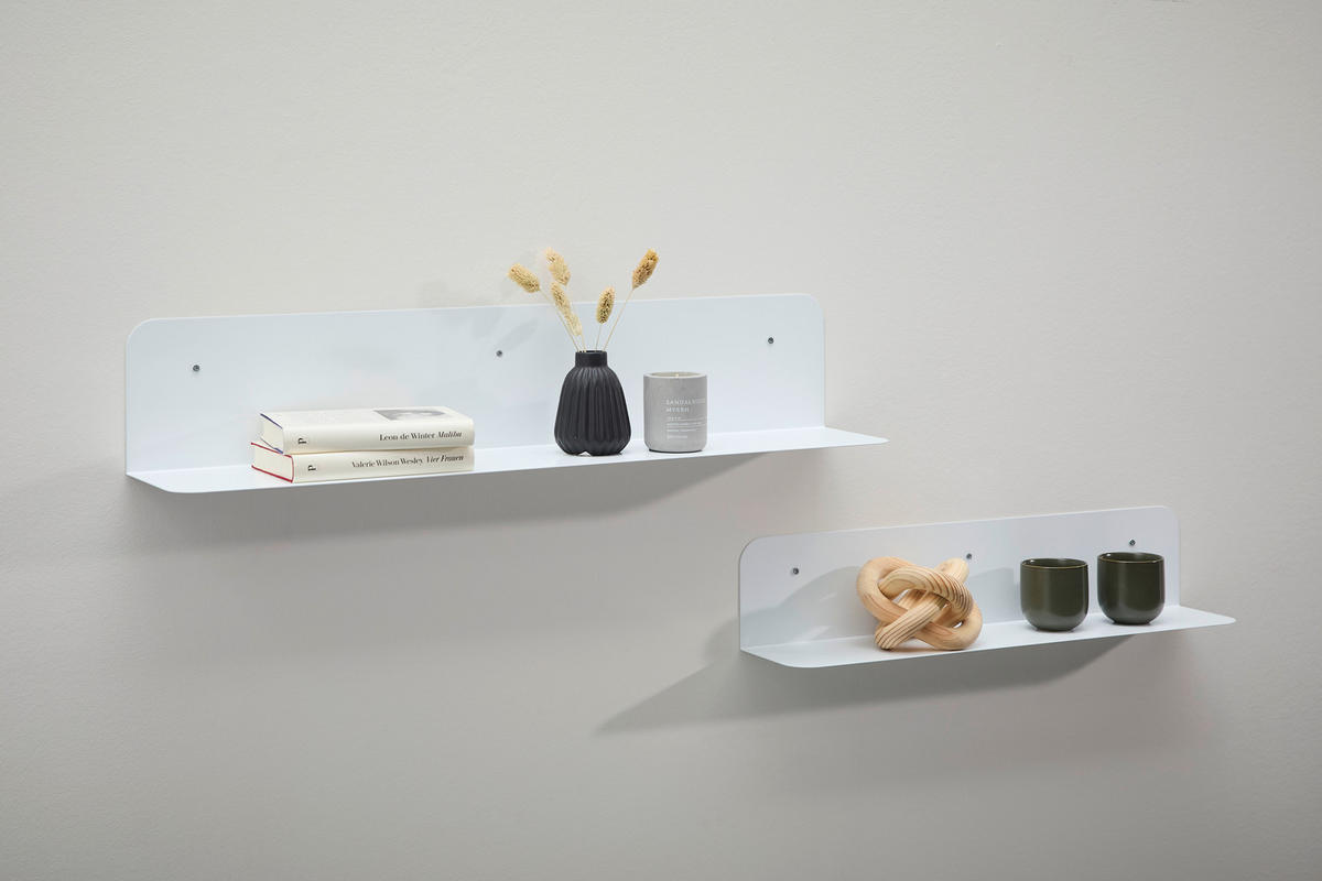 WANDBOARD Weiß  - Weiß, Design, Metall (100/18/18cm) - MID.YOU