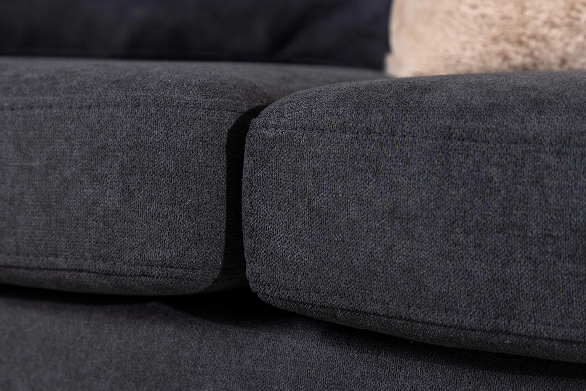 2-SITS SOFFA i metall, textil svart  - svart, Design, metall/textil (203/84/90cm) - Livetastic
