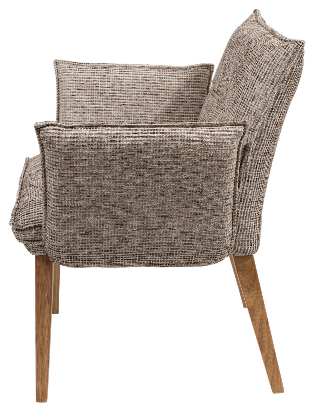 ARMLEHNSTUHL  in Chenille, Mikrofaser  - Eichefarben/Braun, KONVENTIONELL, Holz/Textil (72/86/65cm) - Voleo