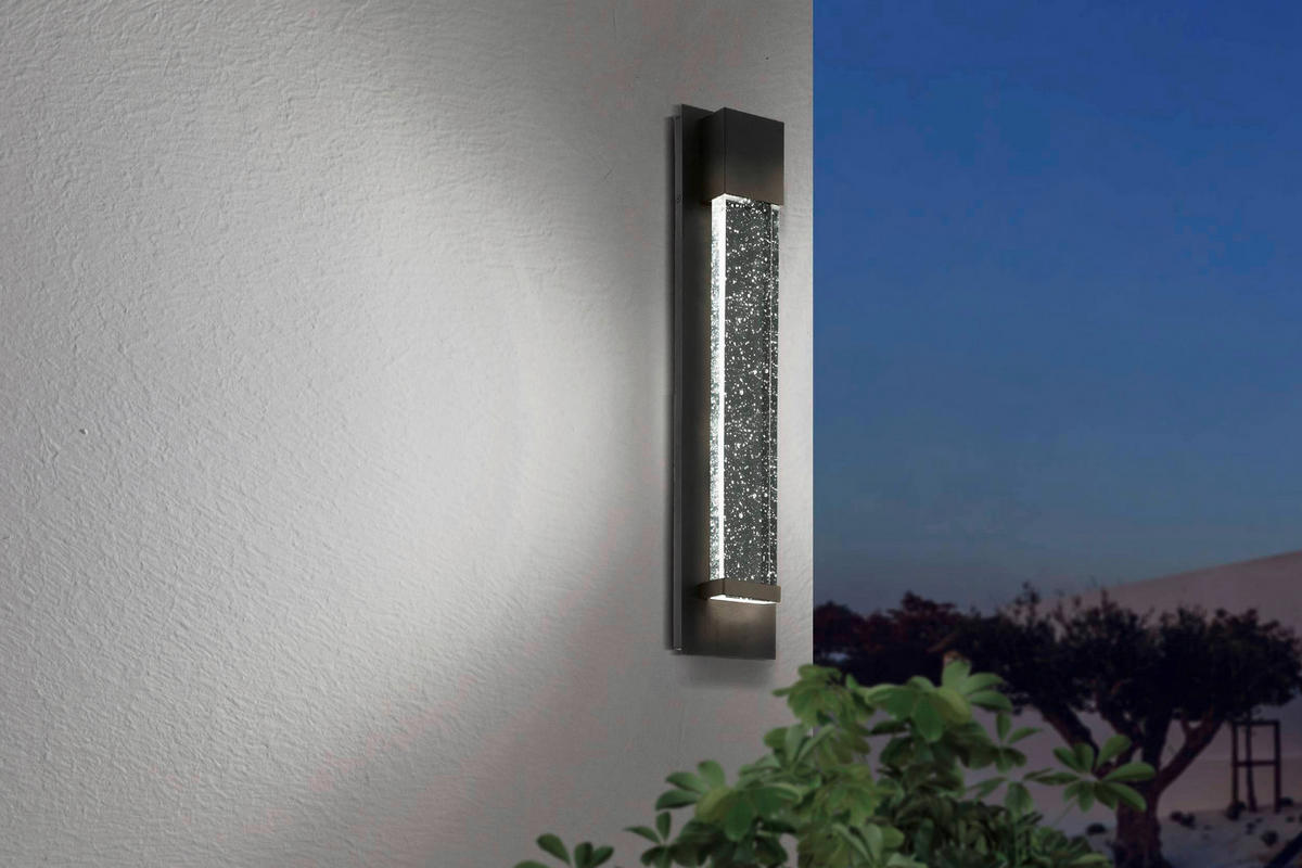 VÄGGLAMPA FÖR UTOMHUS - klar/svart, Design, metall/glas (12/40/7cm) - Eglo