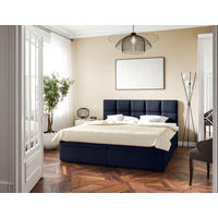 BOXBETT 180/220 cm  in Dunkelblau  - Schwarz/Dunkelblau, MODERN, Holz/Kunststoff (180/220cm) - MID.YOU