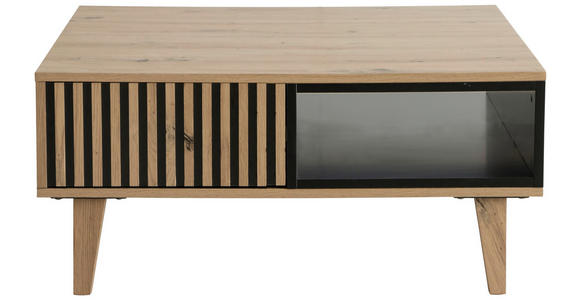 COUCHTISCH in Holz, Holzwerkstoff 80/80/36 cm  - Eichefarben/Schwarz, Design, Holz/Holzwerkstoff (80/80/36cm) - Carryhome
