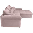 ECKSOFA Altrosa Cord  - Chromfarben/Altrosa, KONVENTIONELL, Textil/Metall (335/225cm) - Carryhome