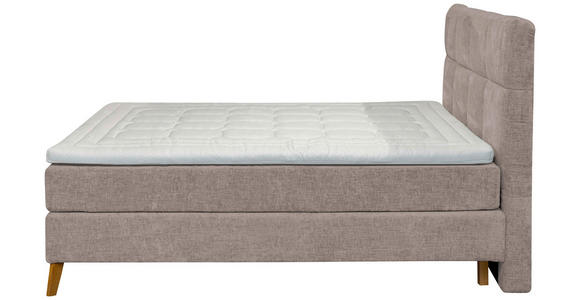 BOXSPRINGBETT 180/200 cm  in Taupe  - Taupe/Eichefarben, KONVENTIONELL, Holz/Textil (180/200cm) - Carryhome