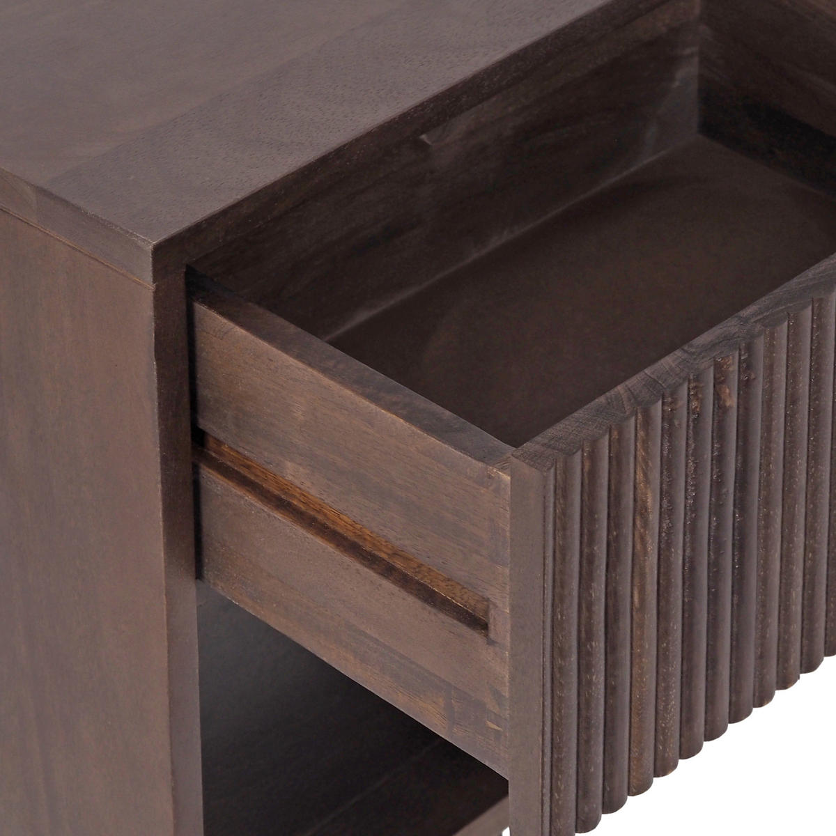 NACHTKÄSTCHEN 40/34/30 cm  in Hartholz Mangoholz Walnussfarben  - Walnussfarben, MODERN, Holz (40/34/30cm) - MID.YOU