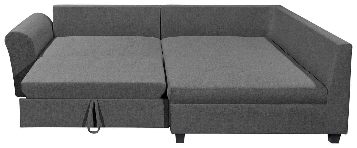 ECKSOFA Anthrazit Webstoff  - Anthrazit/Schwarz, MODERN, Kunststoff/Textil (252/175cm) - Livetastic