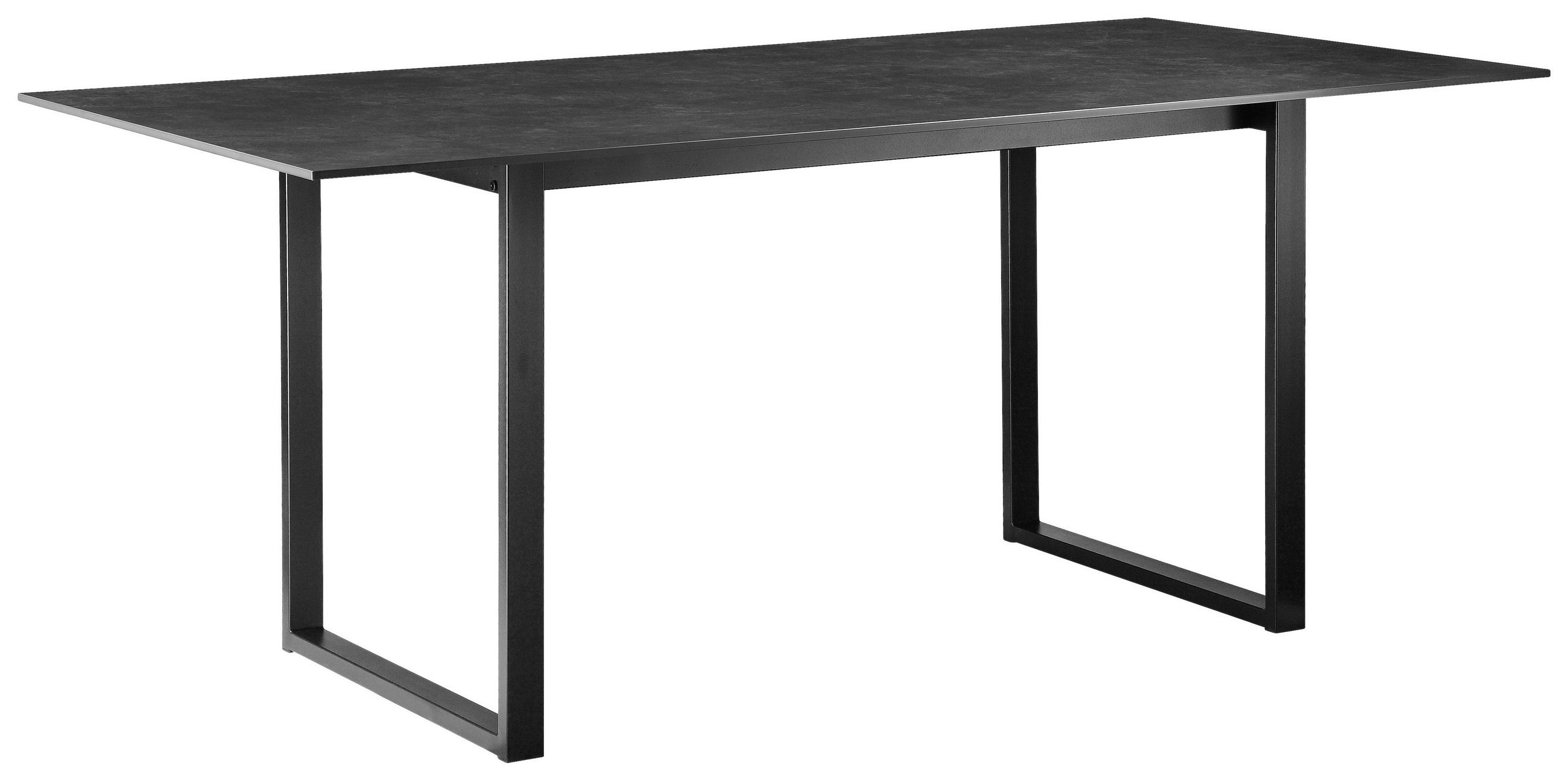 ESSTISCH in Metall, Keramik 180/90/75 cm  - Schwarz/Grau, Design, Keramik/Metall (180/90/75cm) - Boxxx