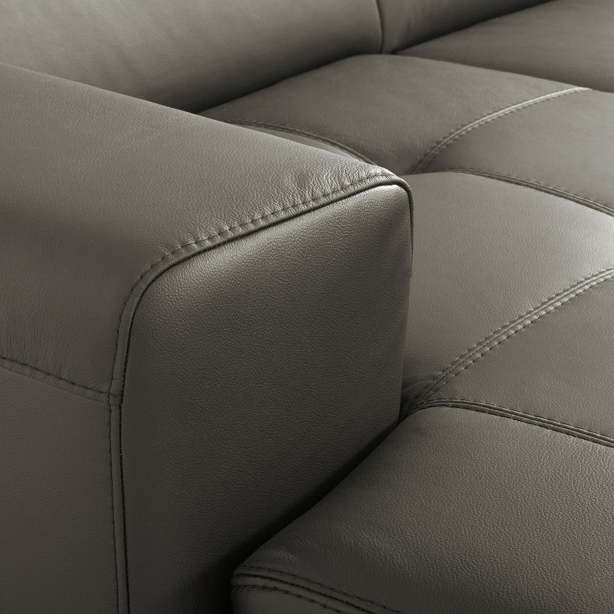 ECKSOFA  in Lederlook Echtleder Schlammfarben  - Schlammfarben/Schwarz, Design, Leder/Textil (173/247cm) - Livetastic