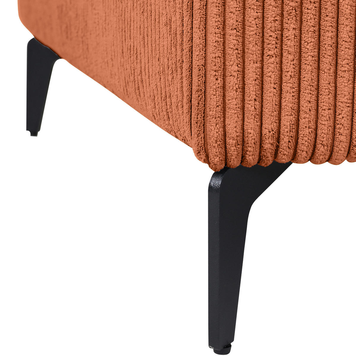 ECKSOFA in Cord Rostfarben  - Rostfarben/Schwarz, Konventionell, Textil/Metall (285/170cm) - Carryhome
