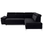 ECKSOFA  in Mikrofaser Schwarz  - Chromfarben/Schwarz, KONVENTIONELL, Textil/Metall (271/206cm) - Carryhome