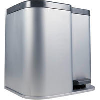PEDÁLOS SZEMETES 15+6 l  - szürke, Basics, műanyag (40/30/39.8cm)