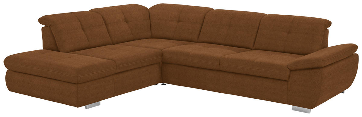 ECKSOFA in Mikrofaser Braun  - Braun, Design, Textil/Metall (260/318cm) - Beldomo Speed