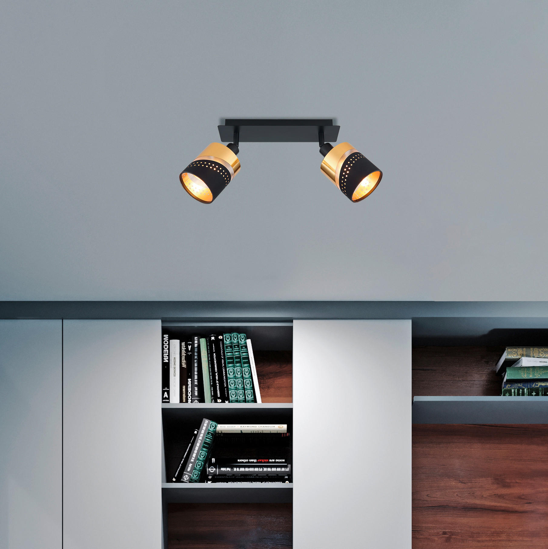 STRAHLER 25/9/20,5 cm   - Goldfarben/Schwarz, Basics, Kunststoff/Textil (25/9/20,5cm) - Globo