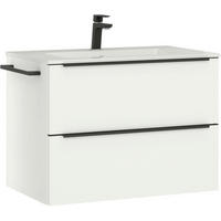 WASCHTISCHKOMBI 81 cm  - Schwarz/Weiß, MODERN, Holzwerkstoff/Stein (81cm) - Nobilia
