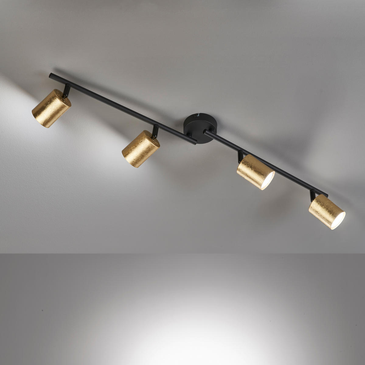LED ZÁŘIČ, 79/8/13 cm - černá/barvy zlata, Design, kov (79/8/13cm) - Fischer & Honsel