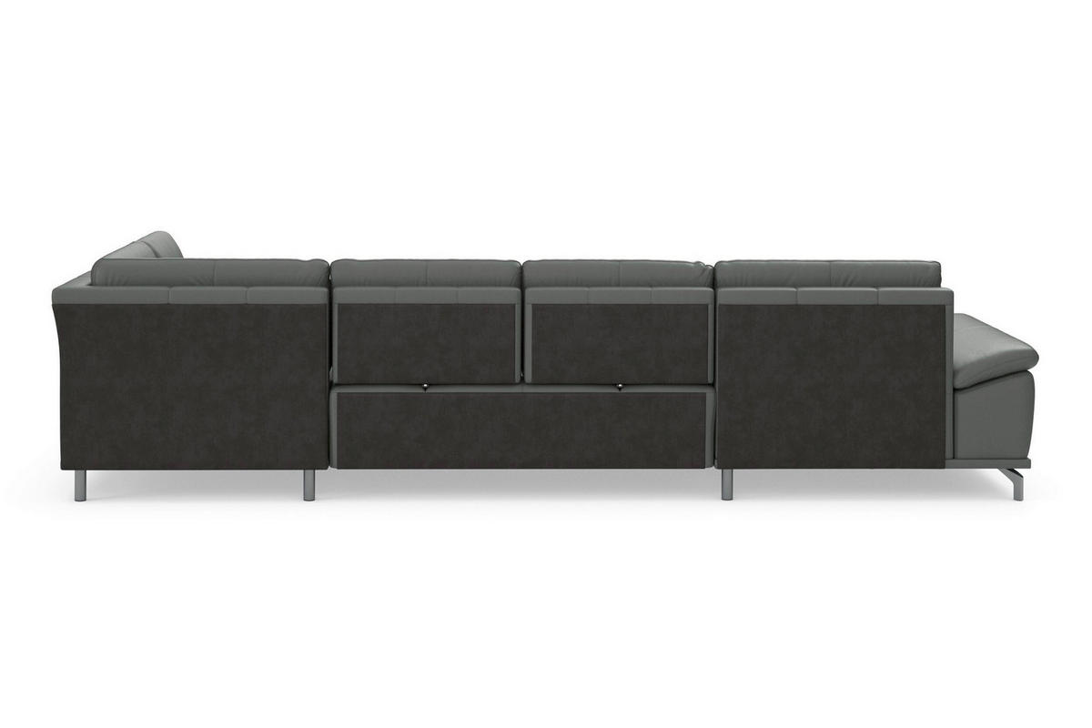 WOHNLANDSCHAFT COSTELLO E Anthrazit Echtleder  - Anthrazit/Schwarz, Basics, Leder/Textil (176/363/223cm) - Sit & More