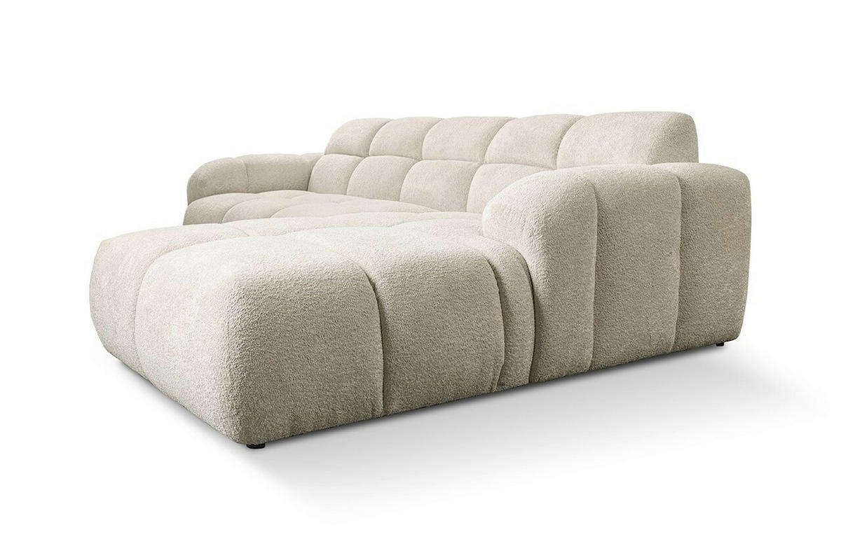 ECKSOFA VENTO in Bouclé Creme  255/175 cm  - Creme/Schwarz, Design, Kunststoff/Textil (255/175cm) - MID.YOU