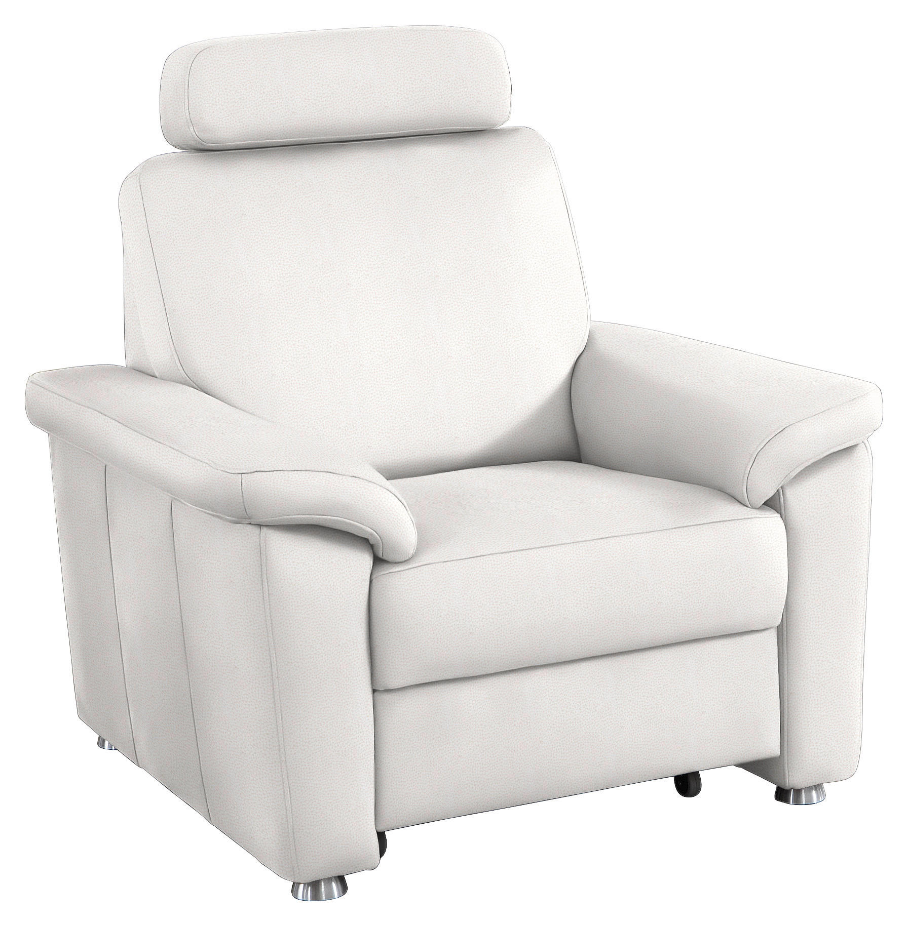 FERNSEHSESSEL in Webstoff Creme  - Silberfarben/Creme, Konventionell, Textil/Metall (102/91/91-159cm) - Beldomo System
