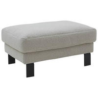HOCKER Bouclé Hellgrau  - Hellgrau/Schwarz, Design, Textil/Metall (98/45/66cm) - Dieter Knoll