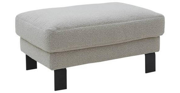 HOCKER Bouclé Hellgrau  - Hellgrau/Schwarz, Design, Textil/Metall (98/45/66cm) - Dieter Knoll