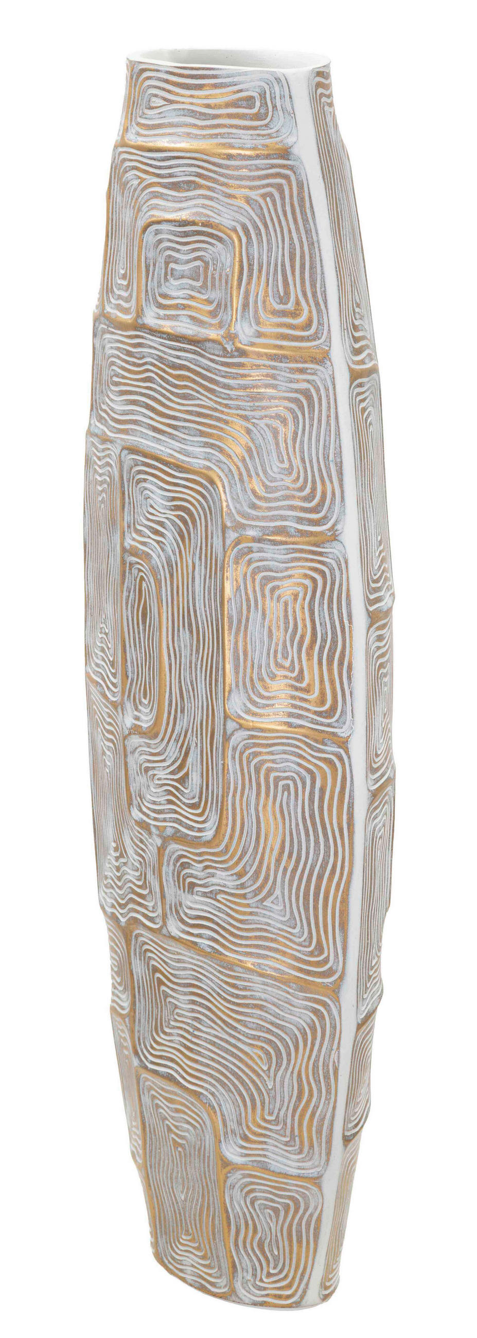 Vase Eclips Tower  - Goldfarben/Weiß, Basics, Kunststoff (24.5/59.5/11.5cm)