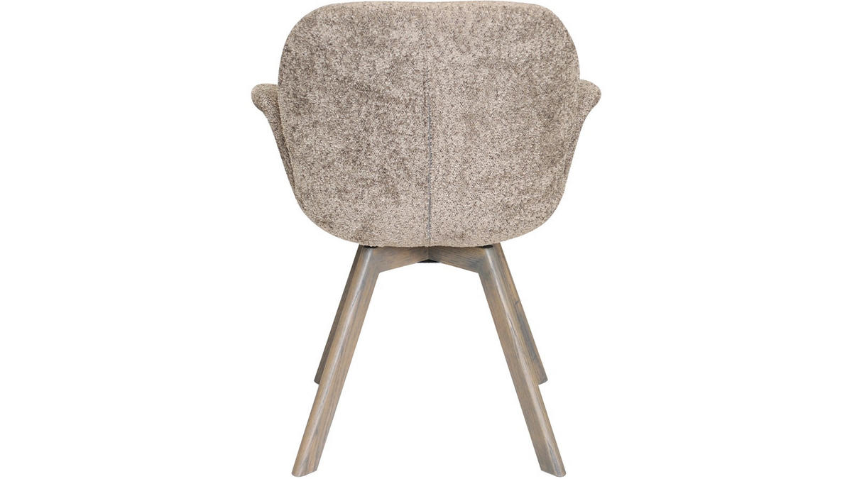 STOL MED ARMSTÖD bouclé  - taupe/grå ek, Design, trä/textil (61/84/63cm) - Best Price
