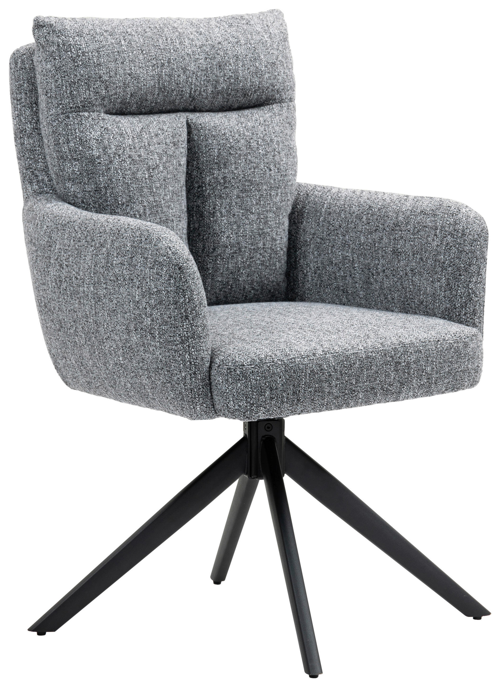 ARMLEHNSTUHL  in Eisen  - Schwarz/Grau, KONVENTIONELL, Textil/Metall (60/95/67cm) - MID.YOU