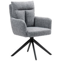 ARMLEHNSTUHL  in Eisen  - Schwarz/Grau, KONVENTIONELL, Textil/Metall (60/95/67cm) - MID.YOU