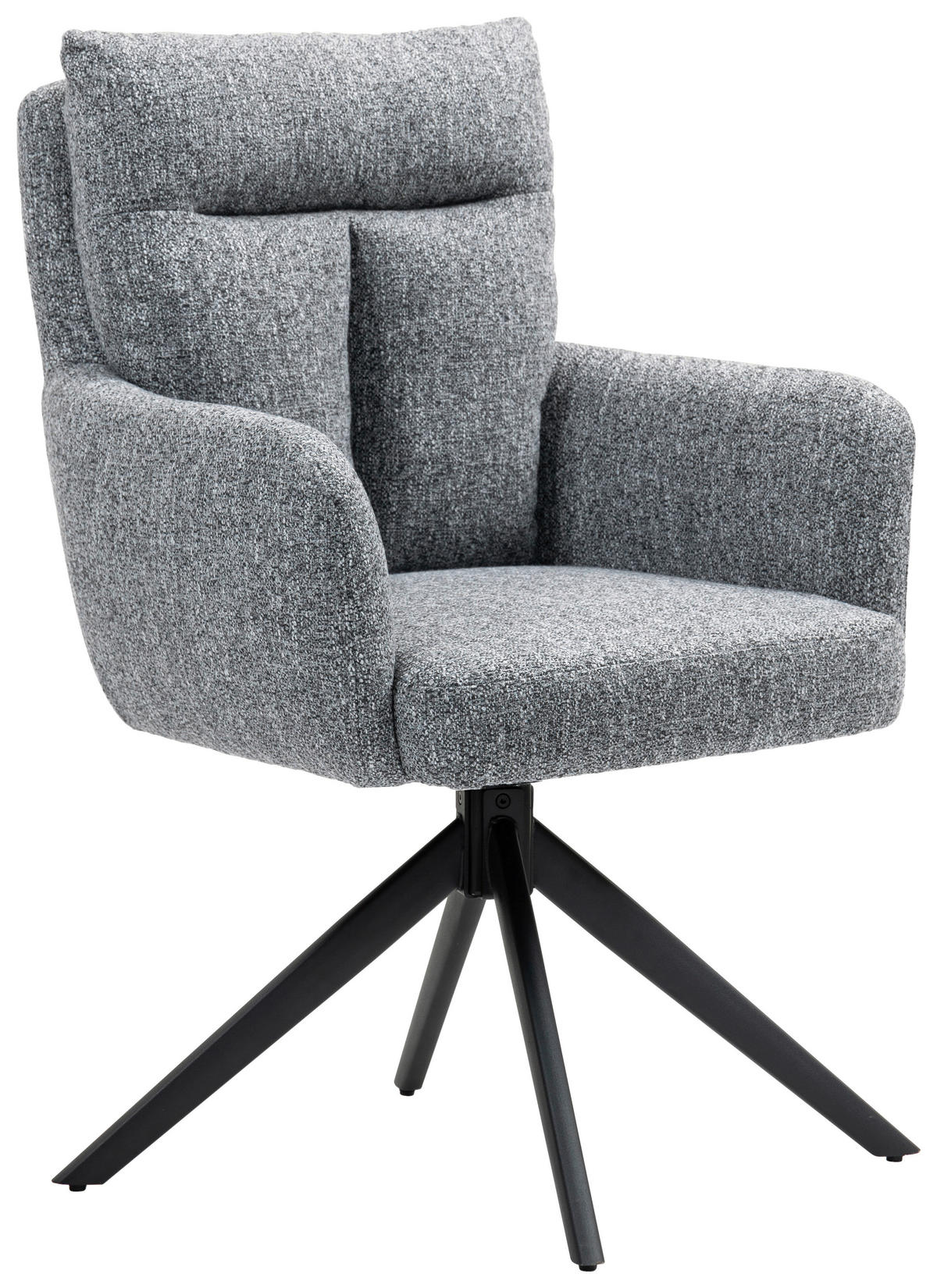 ARMLEHNSTUHL  in Eisen  - Schwarz/Grau, KONVENTIONELL, Textil/Metall (60/95/67cm) - MID.YOU