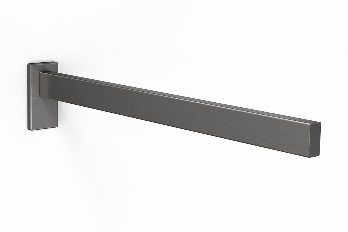 HANDTUCHHALTER Graphitfarben  - Graphitfarben, Basics, Metall (42,0/4,0/8,0cm) - Zack