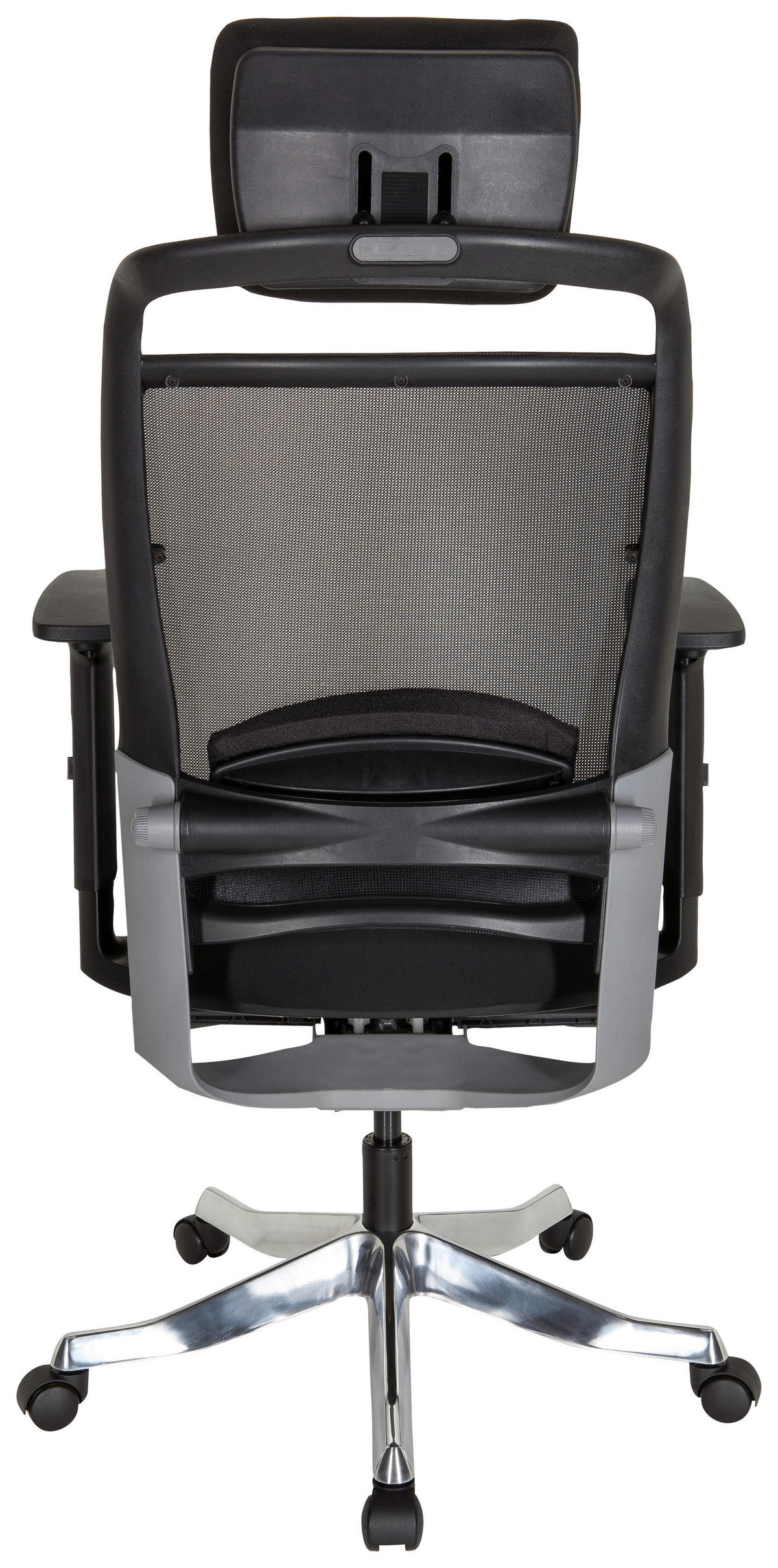 SNURRSTOL  i nätklädsel, flatväv svart  - silver/svart, Modern, metall/textil (68/120/55cm) - MID.YOU