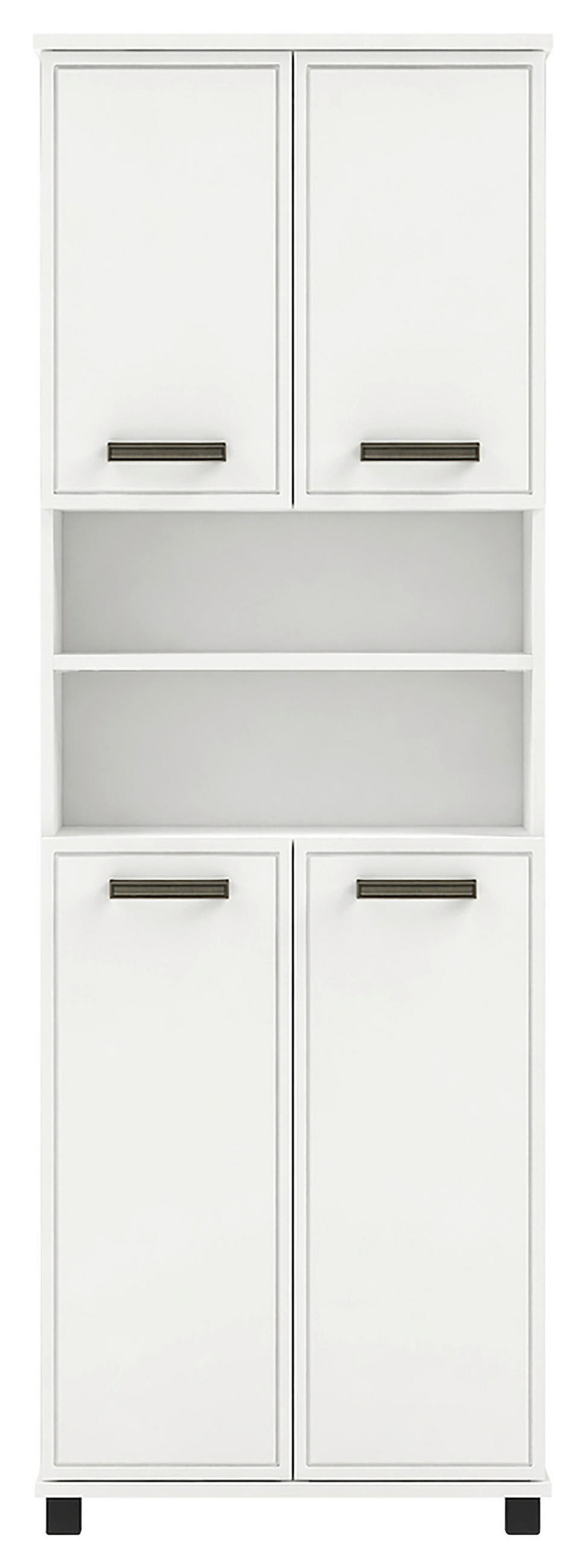 HOCHSCHRANK 59,8/180,9/32,6 cm  - Schwarz/Weiß, Natur, Holzwerkstoff/Kunststoff (59,8/180,9/32,6cm) - Stylife