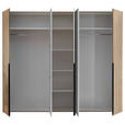 KLEIDERSCHRANK  in Weiß, Eichefarben  - Eichefarben/Schwarz, KONVENTIONELL, Holzwerkstoff/Kunststoff (249/210/53cm) - Carryhome