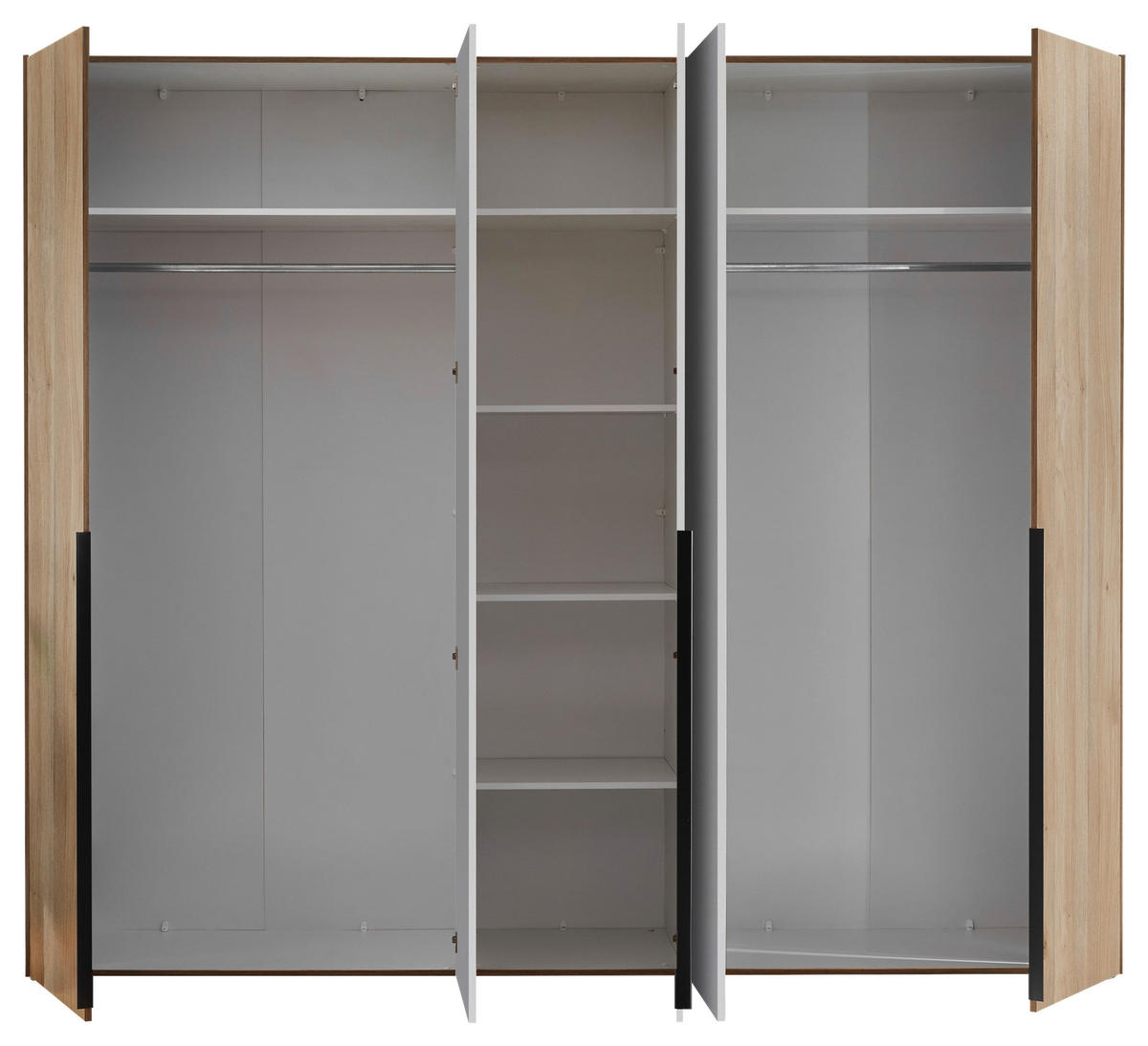 ȘIFONIER alb, culoare lemn stejar  - alb/culoare lemn stejar, Konventionell, plastic/material pe bază de lemn (249/210/53cm) - Carryhome