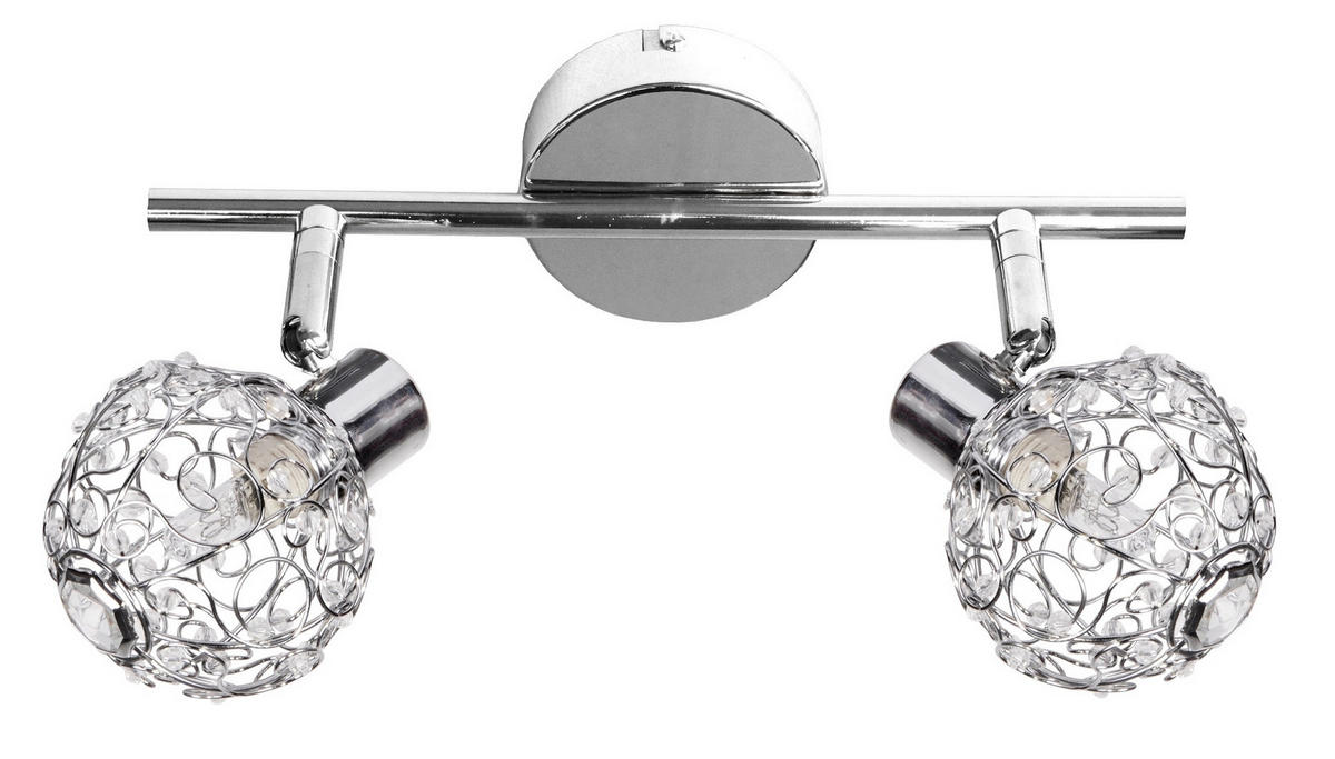 SPOTLIGHT Collar 27/8,5/17 cm   - kromfärg/transparent, Design, metall/glas (27/8,5/17cm)