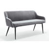SITZBANK 160/85/61 cm Samt Grau Metall  - Schwarz/Grau, MODERN, Textil/Metall (160/85/61cm) - Livetastic