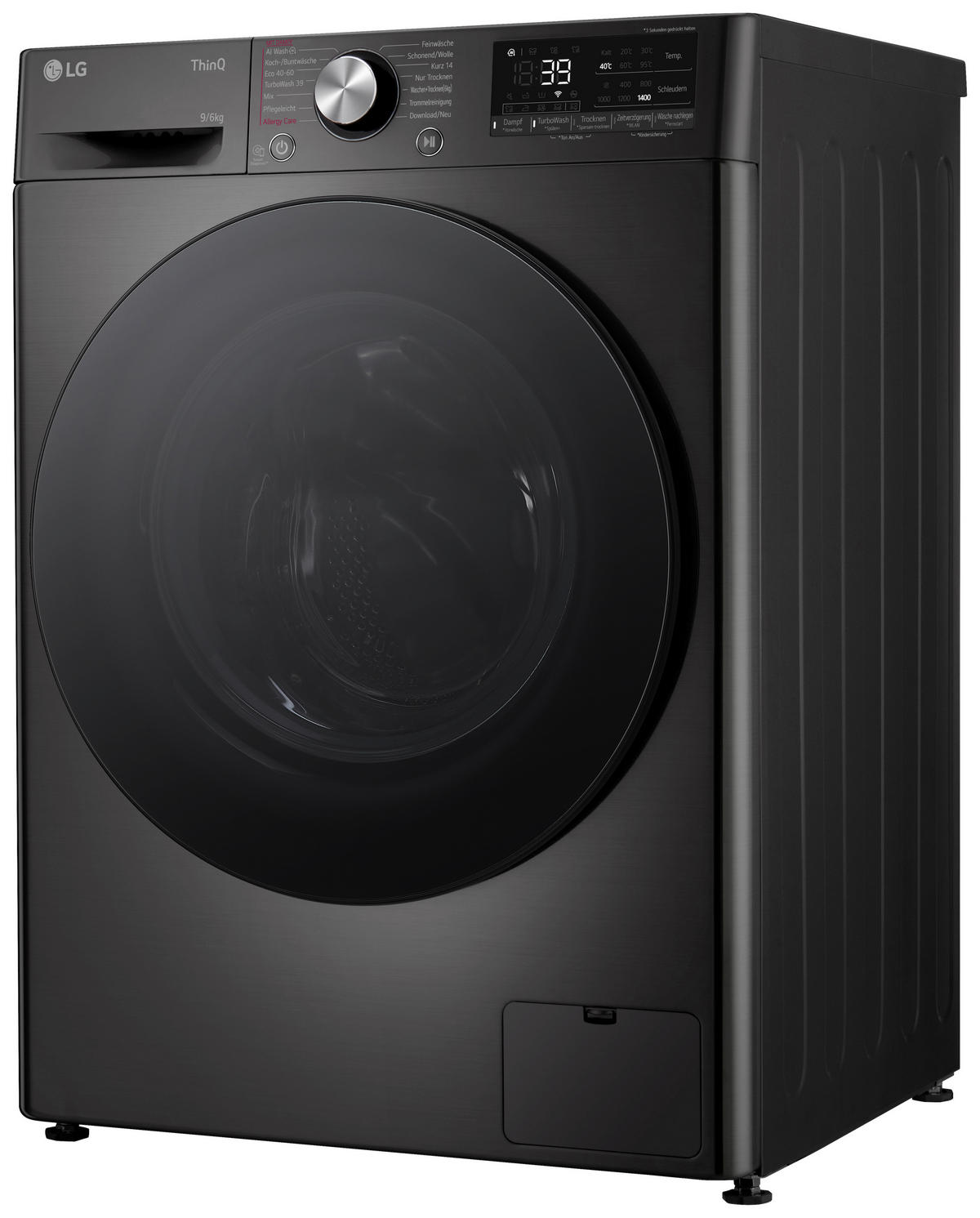 WASCHTROCKNER W4WR7096YB  - Schwarz, Trend, Glas/Kunststoff (60/85/62cm) - LG