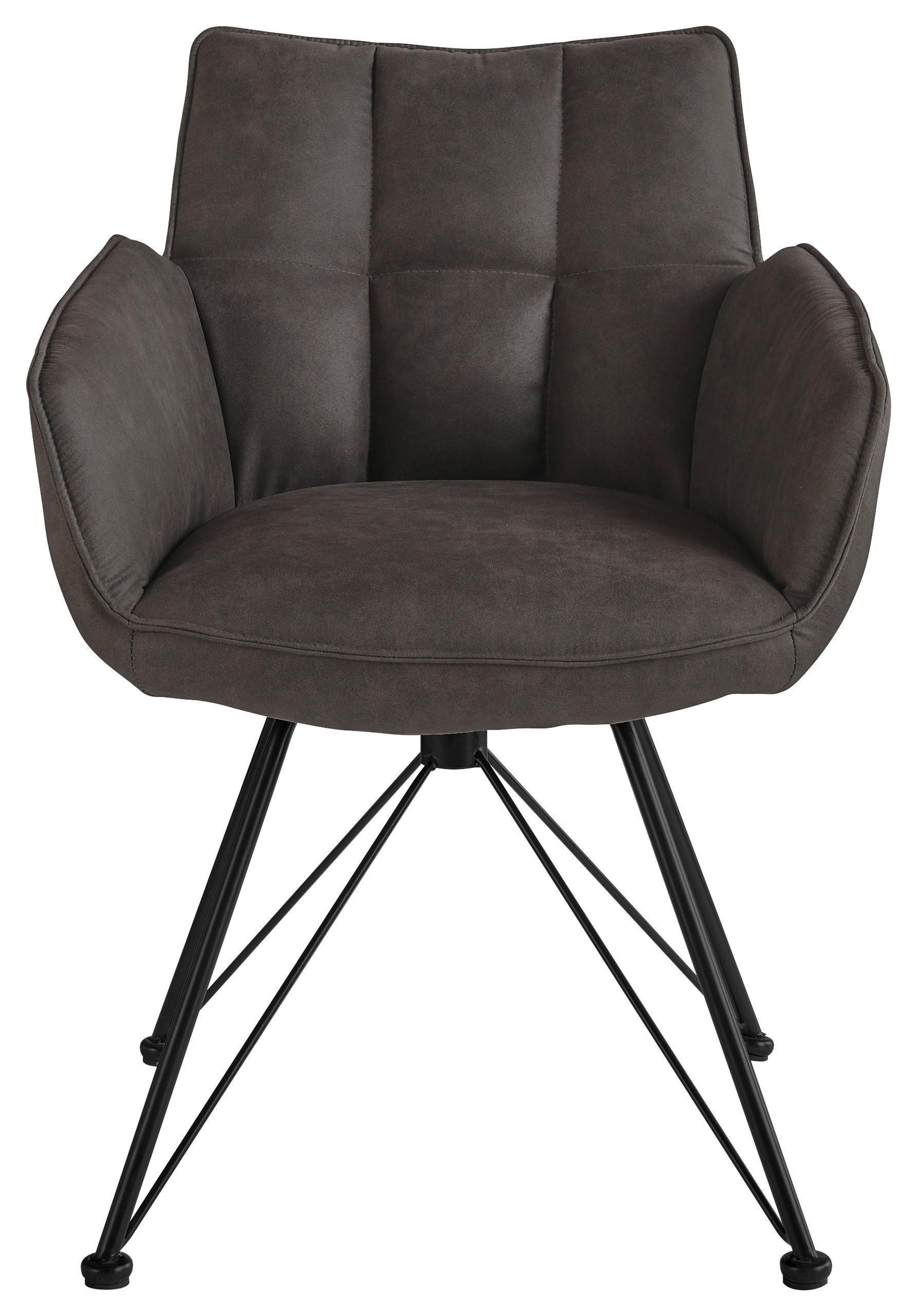 ARMLEHNSTUHL  in Mikrofaser  - Schwarz/Grau, Design, Textil/Metall (60/84/65cm) - SetOne by Musterring