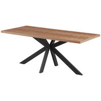 ESSTISCH Eiche furniert rechteckig Eichefarben  - Eichefarben/Schwarz, MODERN, Holz/Holzwerkstoff (180/90/76cm) - MID.YOU