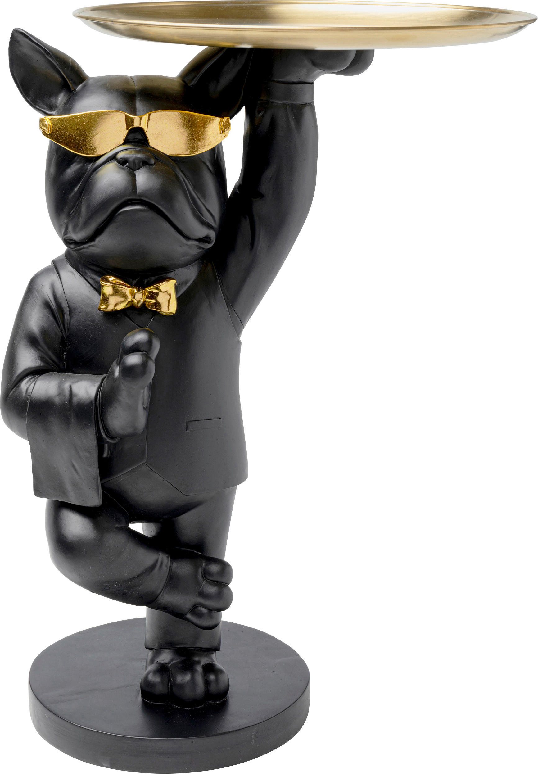 BEISTELLTISCH 39/34/56 cm Goldfarben, Schwarz rund  - Goldfarben/Schwarz, Design, Kunststoff/Metall (39/34/56cm) - Kare-Design